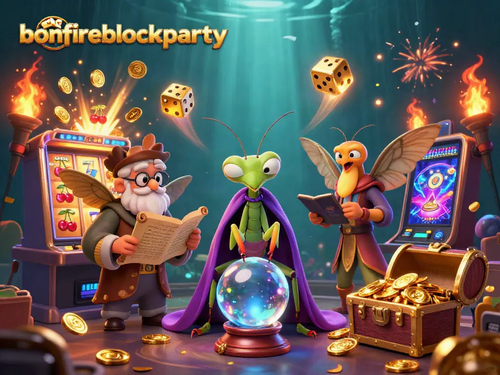 Win big at bonfireblockparty with vibrant 3D casino characters and jackpot excitement.